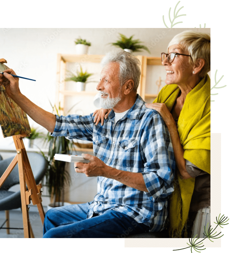 Senior Couple Painting